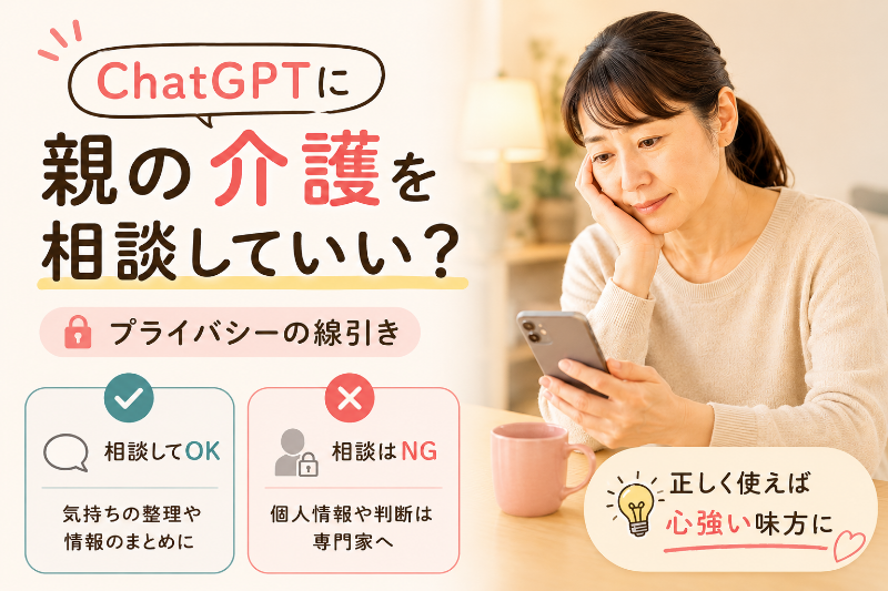 ChatGPTに親の介護を相談していい？プライバシーの線引き
