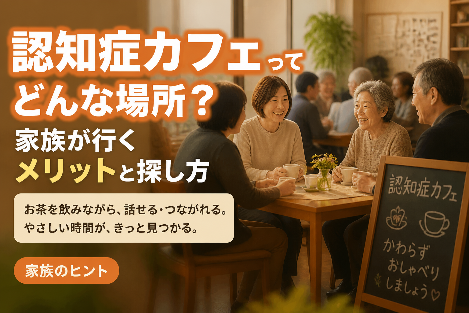 認知症カフェってどんな場所？家族が行くメリットと探し方