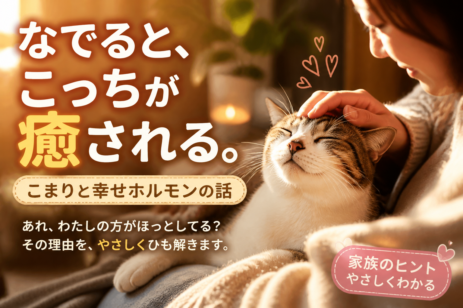 なでると、こっちが癒される。こまりと幸せホルモンの話