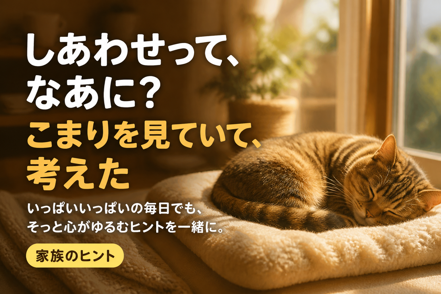 しあわせって、なあに？こまりを見ていて、考えた