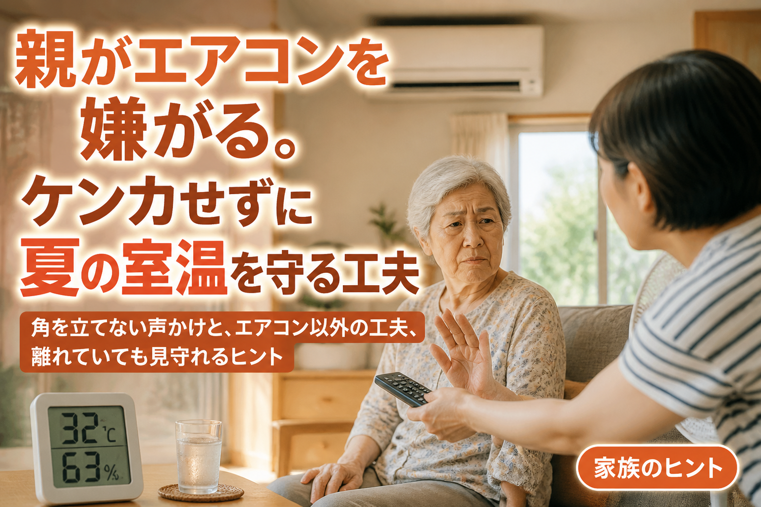 親がエアコンを嫌がる理由は？ケンカせず夏の室温を守る工夫