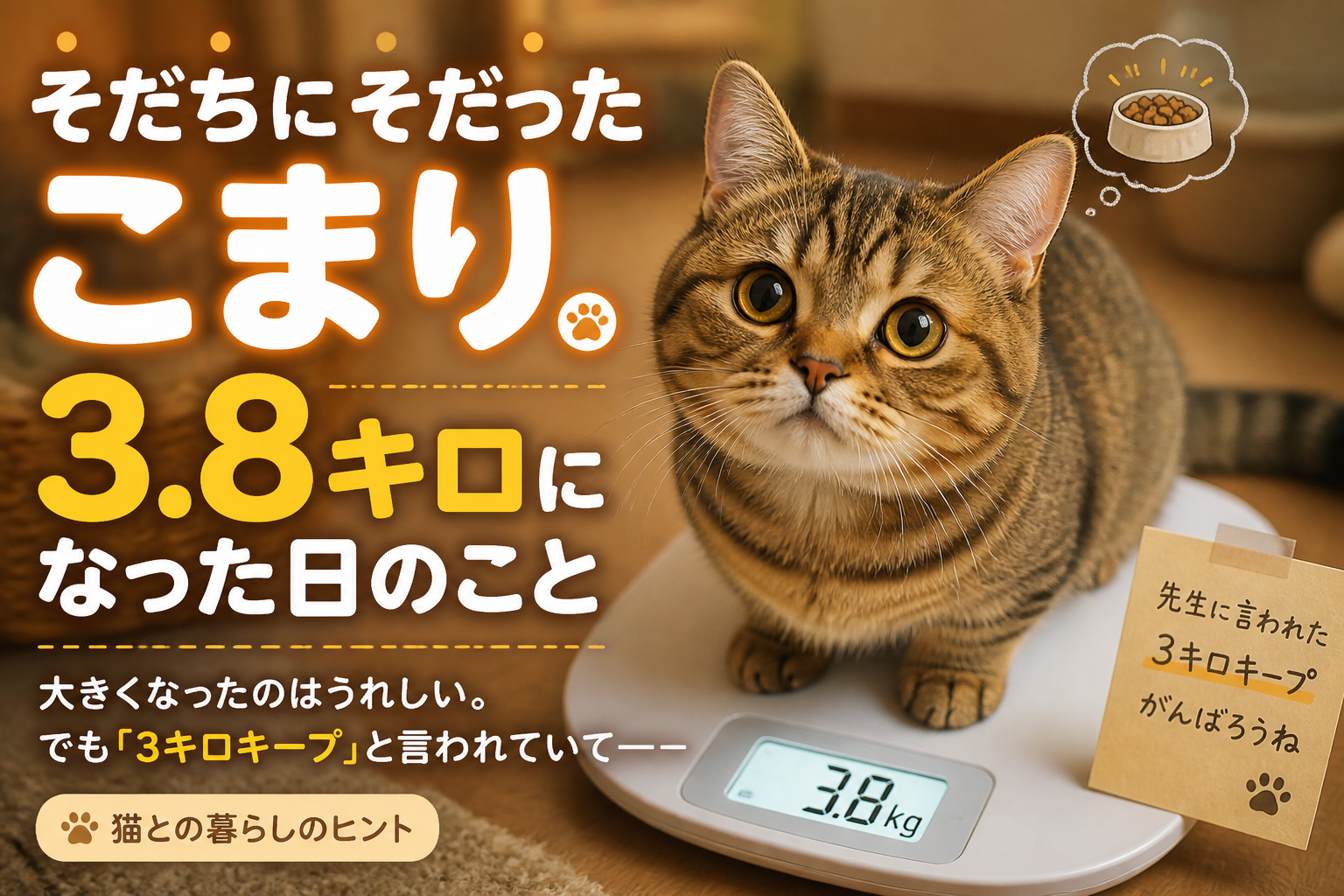 そだちにそだったこまり。3.8キロになった日のこと